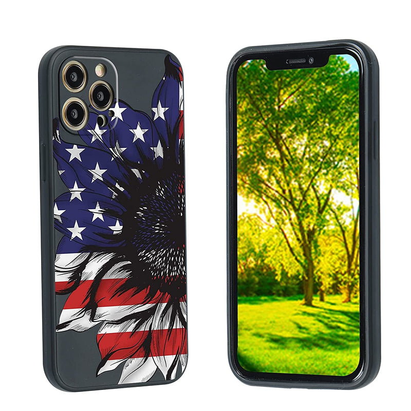 Kumike Compatible With Iphone 12 Pro Max Case American Flag For Men Boy Usa Sunflower Veteran Soldier Gifts Cool Max Soft Silicone Trendy Graphic Design Iphone12 Max6 7 Inch