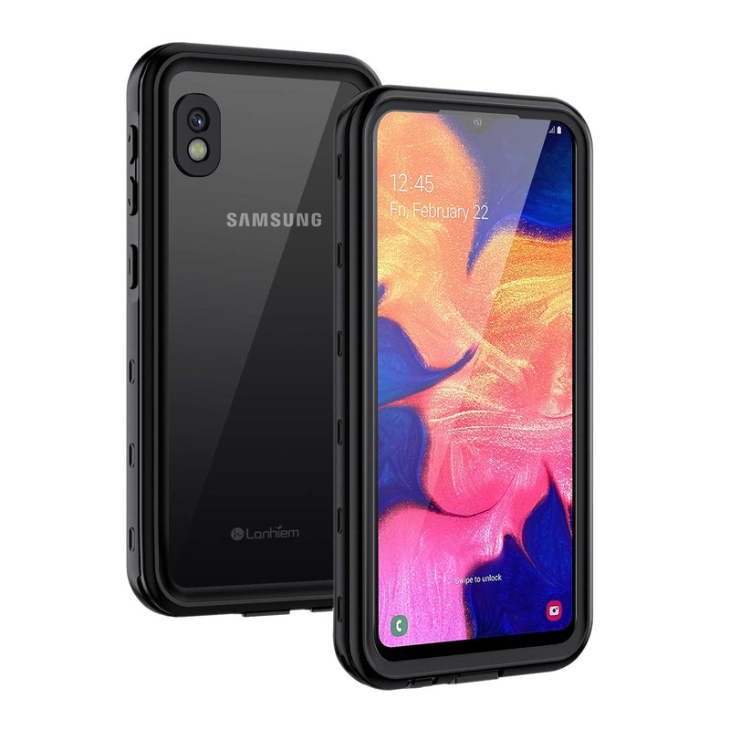 Lanhiem Samsung Galaxy A10E Case Ip68 Waterproof Dustproof Shockproof Case With Built In Screen Protector Full Body Sealed Underwater Protective Cover For Galaxy A10E Black Clear