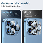2 Pack Camera Lens Protector For Iphone 13 Pro Max Iphone 13 Pro Metal Rear Camera Lens Protector Tempered Glass Film Strong Adhesion 9H Hardness Scratch Resistant Camera Lens Cover Graphite