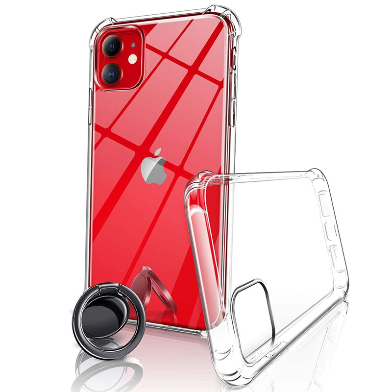 Iphone 11 Clear Case Thin Crystal Clear Protective Phone Case Ceramic Wireless Charging Friendly Slim Ring Holder For Apple Iphone 11 6 1 Inch 2019