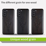 Carveit Wood Case For Galaxy S21 Fe Case Hard Real Wood Soft Tpu Shockproof Protective Cover Unique Classy Wooden Case Compatible With Samsung S21 Fe 5G Viking Compass Vegvisir Blackwood