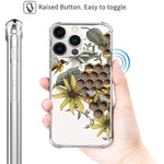 Kynwoga Clear Floral Case Compatible With Iphone 13 Pro Case Bee Flowers Pattern Design Soft Tpu Cover For Women Girls Slim Fit Protective Phone 6 1 Inch 2021 Kynw Oct Ph13Pro 002