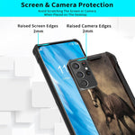 Jcmcn Galaxy S21 Ultra Case S21 Ultra Case 5G Shockproof Hybrid Dual Layer Sturdy Cover Hard Pc High Impact Soft Tpu Case For Samsung S21 Ultra 5G 6 8Inch 2021 Brown Horse