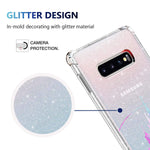 New Galaxy S10 Case Glitter Clear With Cute Castle Design Shockproof Bumpe
