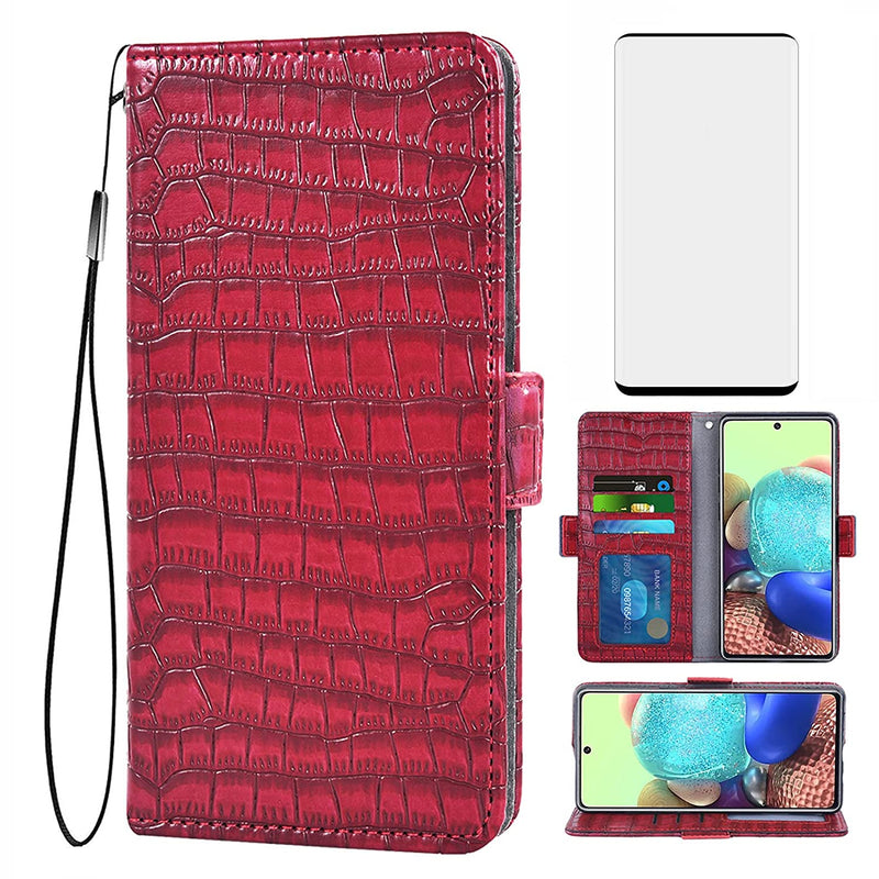 Samsung Galaxy S20 Plus Glaxay S20 5G Wallet Case With Tempered Glass Screen Protector Flip Cover Card Holder Cell Phone Cases For Gaxaly S20 5G S20Plus 20S S 20 20 G5 Red