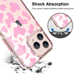 Kanghar Compatible With Iphone 13 Pro Max Case Pink Cow Print Cute Pattern Screen Protector Shockproof Cover Designed For Iphone 13 Pro Max Case For Girls Women 6 7 Inch 2021