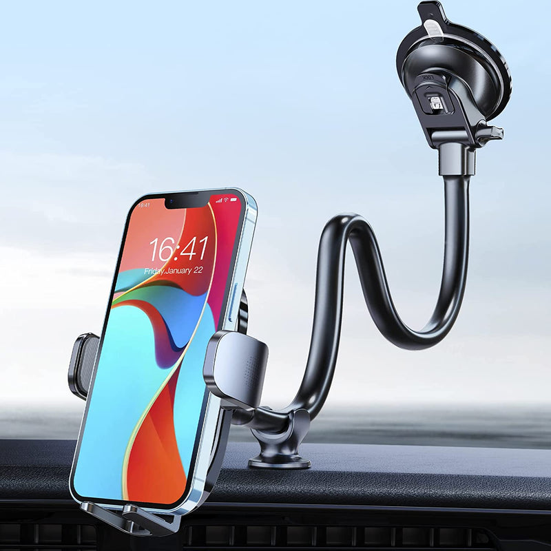 Vioy Car Phone Holder Mount Windshield 12 Gooseneck Long Arm Cell Phone Mount For Car Truck Strong Suction Anti Shake Compatible With Iphone 13 12 11 Pro Max Xs Xr X 8 7 Galaxy And More