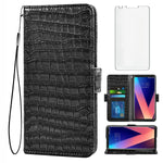 New For Lg V35 Thinq V30 Plus Wallet Case With Tempered Glass