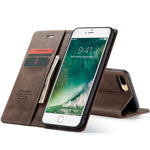 Ueebai Wallet Case For Iphone Se 2022 5G Iphone 7 Iphone 8 Iphone Se 2020 Premium Pu Leather Case Vintage Wallet Flip Cover Card Slots Magnetic Cover For Iphone Se3 Se2 Folio Coffee