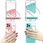 Tacomege Printed Geometry Flowers Cyan Yellow Phone Holder Ring Grips Finger Ring Stand For Cell Phone Tablet