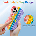 For Iphone 13 Pro Case Fidget Pop Toys Cute Butterfly Phone Case Rainbow Push Bubble Soft Silicone Fidget Cover For Girls Kids Women Relieve Stress Shockproof Cases For Iphone 13 Pro 6 1 Macaron