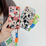 Max Abc Compatible With Iphone 13 Pro Max Cute Cartoon Case Minnie Mickey Mouse Lovely Ultra Thin Slim Gel Rubber Bumper Soft Tpu Protective Clear Cover With Lanyard Minnie Red