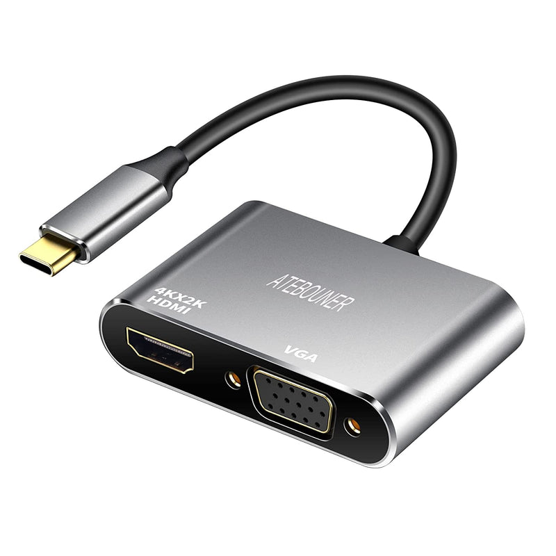 New Usb C To Vga Adapter 2 In 1 Gold Plated Usb Type C Thunderbolt 3 To V
