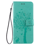 Haotp Wallet Case Compatible With Iphone 13 Pro Max Pu Leather Protective Case Emboss Love Tree Cat Folio Magnetic With Card Holder Kickstand Flip Case Compatible For Iphone 13 Pro Max 6 7 Green