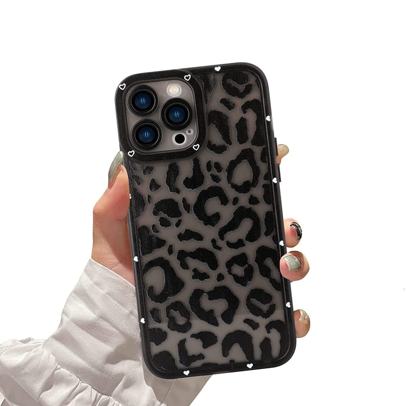 Ziye Iphone 13 Pro Max Case Black Leopard Pattern Clear Phone Case With Camera Protection Silicone Tpu Phone Protective Cover Cheetah Design Cases Compatible With Iphone 13 Pro Max 6 7 Inch