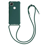 Kwmobile Case Compatible With Google Pixel 4A Crossbody Case Soft Matte Tpu Phone Holder With Neck Strap Dark Green