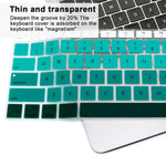 English Silicone Keyboard Cover Skin For Macbook Air 13 With Retina Display And Touch Id 2020 2019 2018 Model A1932 Keyboard Protector Skin Us Versions Gradient Green