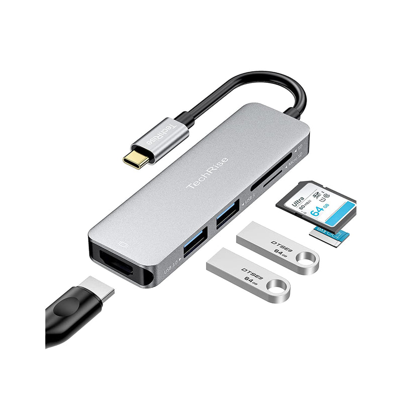 New Usb C Hub 5 In 1 Usb C To Adapter With Sd Tf Card Reader 2 Usb3 0 Port