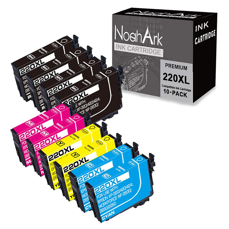 10 Packs 220Xl Ink Cartridge Replacement For Epson 220 Xl T220Xl High Yeild For Workforce Wf 2760 Wf 2750 Wf 2630 Wf 2650 Wf 2660 Xp 320 Xp 420 Black Cyan Ye