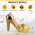 Trovety High Heel Holder For Cell Phone Porcelain Shoe Phone Stand Display For Desk Home Office Novelty Mobile Device Mount Decor Gift Ideas For Women Girl Boss Gold