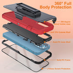Designed For Iphone 13 Pro Max Case With 2 Tempered Glass Screen Protector Belt Clip Rugged Heavy Duty Military Grade Cover Drop Proof Shockproof Protection Phone Casered Black