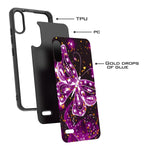 New For Lg K22 Lg K32 5G Case Purple Butterfly Gold Foil Embedd
