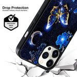 Compatible With Iphone 13 Pro Max 6 7Inch Case Built In Screen Protector Cute Blue Butterfly Design Hard Pc Back Anti Slip Shockproof Protective Case For Iphone 13 Pro Max