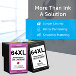 Ink Cartridge Replacement For Hp 64 Xl 64Xl To Use With Hp Envy Photo 7858 7155 7855 6255 7864 7158 7164 Envy 5542 Printer 1 Black 1 Tri Color