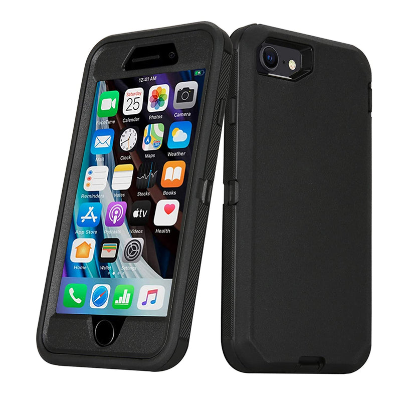 Lordther Iphone Se 2022 Case Iphone Se3 Se2 Case Shieldon Series Dustproof Shockproof Durable Case For Iphone Se 2022 Se3 Se2 Iphone 8 7Not Plus Black