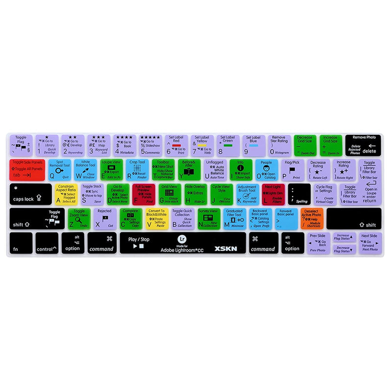 2016 New Shortcut Design Series Keyboard Skin Cover For Touch Bar Models Macbook Pro 13 A1706 A1989 Macbook Pro 15 A1707 A1990 Us Eu Universal Version Lightroom