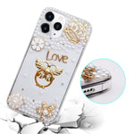 Guppy Compatible With Iphone 13 Pro Max Women Girl Pearl Flowers Case Luxury Bling Glitter Diamond Crown Love Shiny Sparkle Butterfly 6 7 Inch Ql3246 I13Pm 1