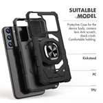Designed For Galaxy S22 Case Military Anti Drop Magnetic Shockproof Heavy Case With Ring Kickstand For Samsung Galaxy S22 5G 6 1 Inch Black