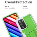 Fito For Samsung Galaxy A03S 5G Case Dual Layer Shockproof Heavy Duty Case With Glass Screen Protector For Samsung A03S 5G Phone Built In Kickstand Green