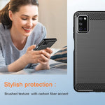 Dretal For Samsung A03S Case Galaxy A03S With Tempered Glass Screen Protector Shock Absorption Brushed Flexible Soft Tpu Carbon Fiber Protective Cover For Samsung Galaxy A03S U S Edition Us Black