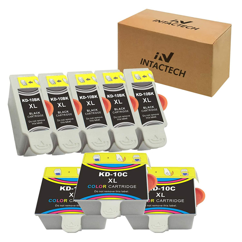 Intactech Compatible Kodak 10Xl 10B 10C Esp 3250 Ink Cartridges 8 Combo 5 Black 3 Color Work For Kodak Esp 3 Esp 3250 5250 9250 Office 6150 Easyshare 55