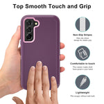 Galaxy S22 Plus Case Jelanry Samsung S22 Plus Case Heavy Duty Shockproof Dual Layer Drop Protection Tough Hybrid Bumper Rugged Rubber Matte Cover Defend Armor Phone Case For Samsung S22 Plus Purple