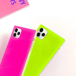 Omorro For Square Iphone 11 Pro Max Case For Women Men Neon Brigth Cute Fluorescence Luxury Flexible Soft Slim Tpu Rubber Gel Bumper Chic Square Edge Protective Hot Pink Girly Square Phone Case