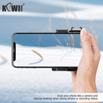 Kiwifotos 3 In 1 Cell Phone Tripod Mount Phone Camera Grip Handle Holder With Detachable Bluetooth Shutter Remote Control And Cold Shoe Mount For Iphone Android Smartphone Selfie Vlog Video Shooting