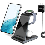 Lopnord Wireless Charging Station Compatible With Samsung Galaxy Z Fold 3 Z Flip 3 S22 S21 S21 Ultra S20 S21 Fe 5G 3 In 1 Wireless Charger For Iphone 13 12 11 Pro Max Samsung Galaxy Watch 4