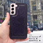Harryshell Compatible With Samsung Galaxy S22 S22 Plus 5G 6 6 Inch 2022 Case Wallet Detachable Magnetic Cover 12 Card Slots Holder With Wrist Strap Kickstand Floral Flower Purple