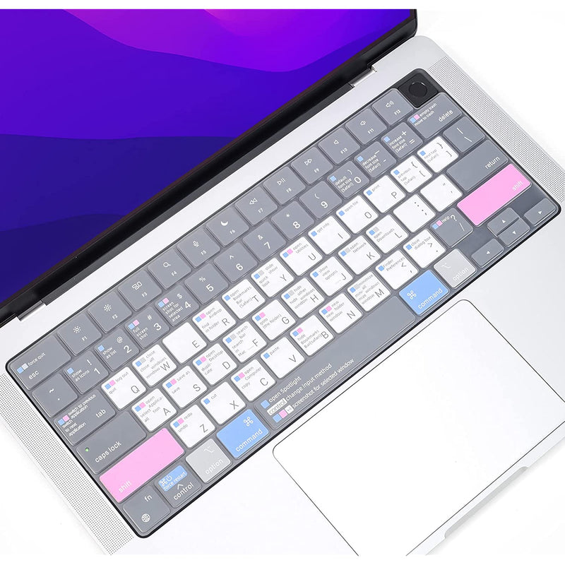 Macbook M1 Pro Max Shortcuts Keyboard Cover Skin Compatible With 2021 Macbook Pro 14 Inch A2442 Macbook Pro 16 Inch A2485 Apple M1 Pro M1 Max Mac Os X Shortcut Protector