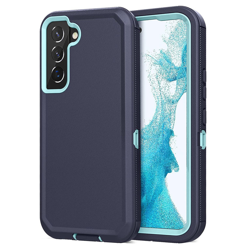 Samsung Galaxy S22 Case Jiunai 2 In 1 Triple Layer Heavy Duty Shockproof Bumper Cover Outdoor Sport Tough Hybrid Protection Rugged Rubber Matte Phone Case For Samsung Galaxy S22 5G 6 1 2022 Blue