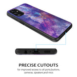 Duedue Designed For Samsung Galaxy A13 5G Case Glow In The Dark Nebula Space Slim Hybrid Hard Pc Cover Anti Slip Shockproof Full Protective Phone Case For Samsung A13 Purple Black