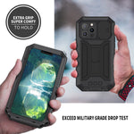 Hongxinyu Hxy For Iphone 13 Pro Case Aluminum Metal Silicone Built In Kickstand Shockproof Military Heavy Duty Sturdy Protector Cover Rugged Metal Hard Case For Iphone 13 Pro 6 1 Inchblack