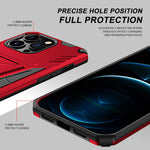 Hikerclub For Iphone 13 Pro Max Case For Women Man Military Grade Shockproof Soft Tpu Hard Pc Case Heavy Duty Drop Proof Protective Case With Multi Angle Foldable Kickstand Red