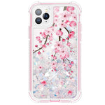 Caka Case For Iphone 11 Pro Max Glitter Case Bling Liquid Sparkle Full Body Heavy Duty Protective Girly Girls Women Shockproof Bumper Pink Cherry Blossom Case For Iphone 11 Pro Max 6 5 Inch Cherry