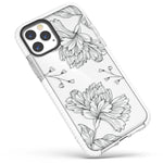 Clear Case Compatible With Iphone 13 Pro Max 6 7 Inch Girls Women Simple Elegant Line Drawing Chrysanthemum Flowers Floral Deisgn Soft Shockproof Protective Case For Iphone 13 Pro Max