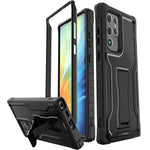 Fito For Samsung Galaxy S22 Ultra Case Dual Layer Shockproof Heavy Duty Case Built In Kickstand Black