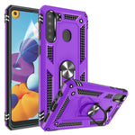 Compatible For Samsung Galaxy A21 Case Not Fit For A21S With Hd Screen Protector Gritup Military Grade Shockproof Protective Phone Case With Magnetic Kickstand Ring For Samsung A21 Purple