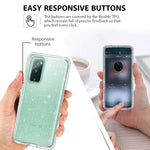 Lamcase For Samsung Galaxy S20 Fe 5G Case Heavy Duty Shockproof Hybrid Hard Pc Soft Tpu Bumper Three Layer Drop Protection Anti Fall Cover For Samsung Galaxy S20 Fe 6 5 Inch Clear Silver Glitter